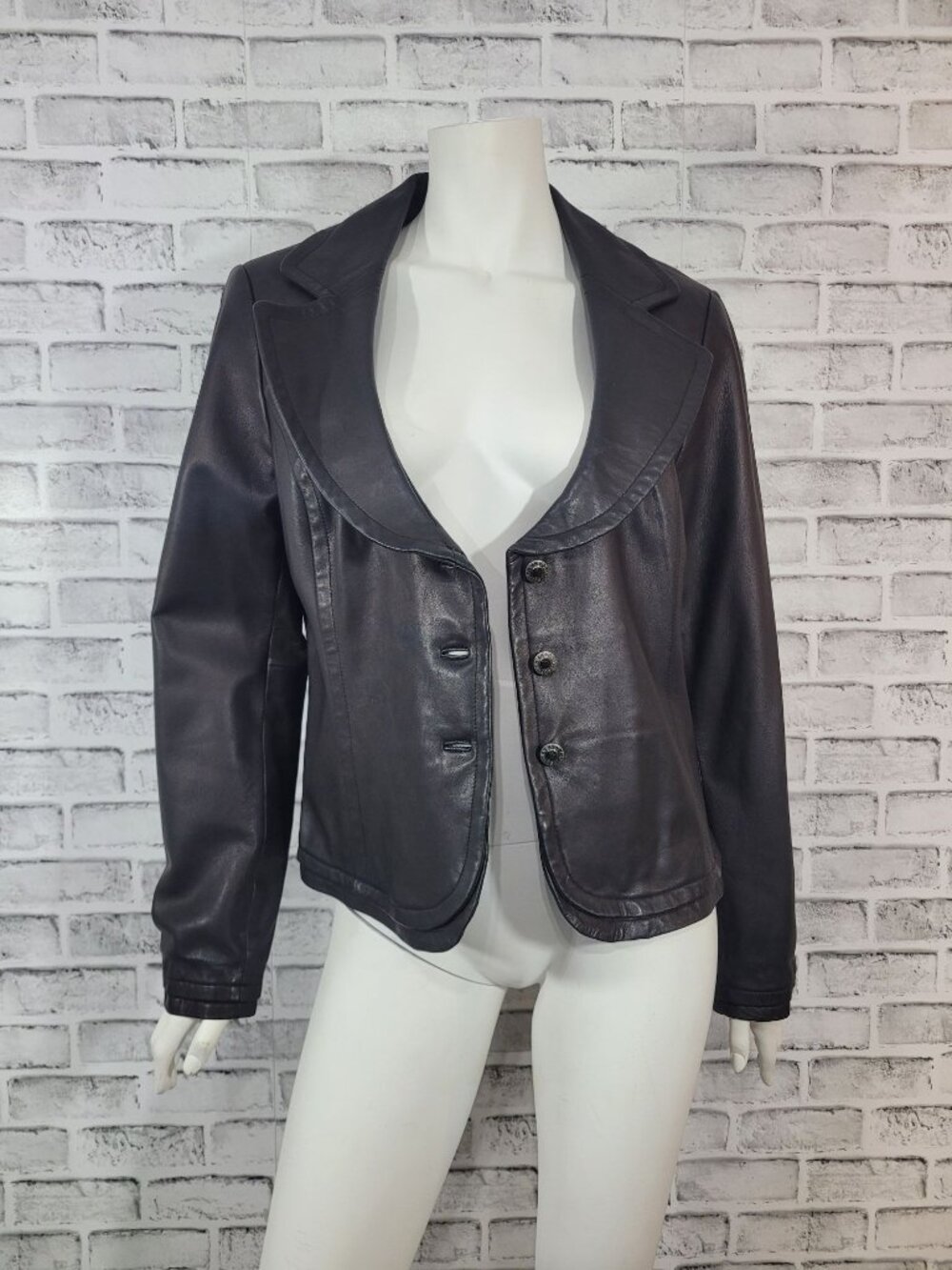 Harley Davidson Women's Leather Jacket Blazer Dressy Size Large Embroidered
